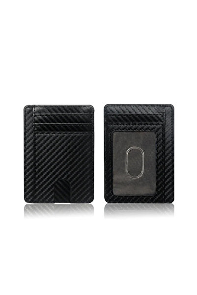 Choice Carbon Black Carbon Fiber RFID Blocking Slim Wallet Holder Pu Leather ...