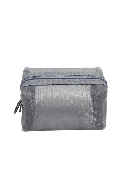 Choice gray Mini Clear Nylon Mesh Cosmetic Bags Cute Women Small Lipstick Mak...