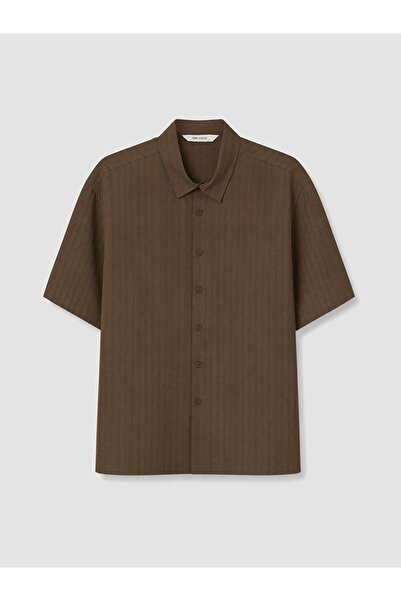 LC Waikiki Lcw Vision Brown Regular Fit Striped Men's Shirt