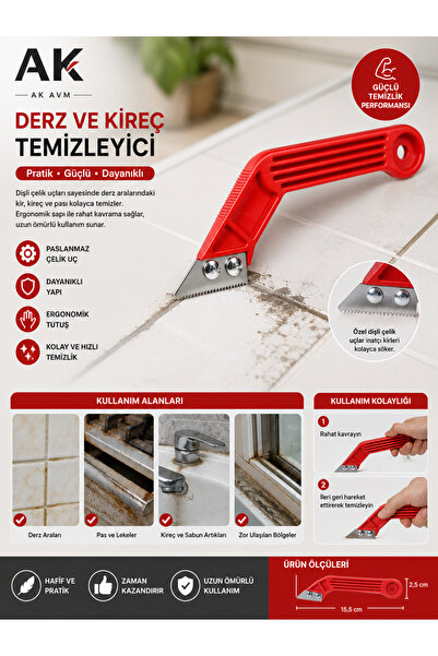 Ak Avm Derz Kazıyıcı Silikon Sökücü Fayans Derz Temizleme Aparatı Lavabo Kazı...