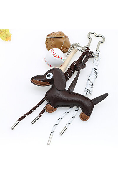 choice2 67-coffee New Cartoon Personalized Keychain Bag Pendant Series Sausag...