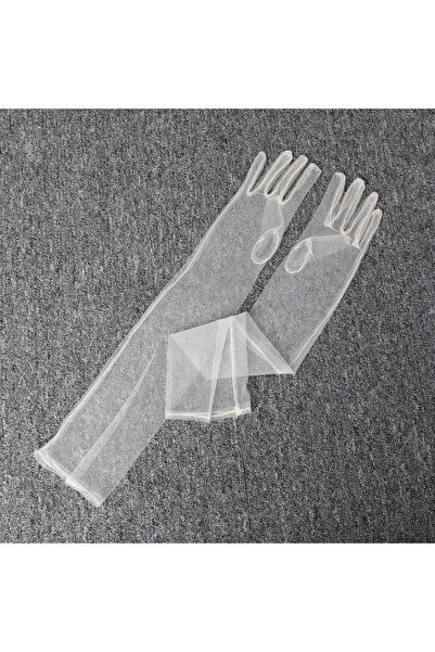 choice2 One Size Champagne Fashion Long Sheer Tulle Gloves Ultra Thin Stretch...