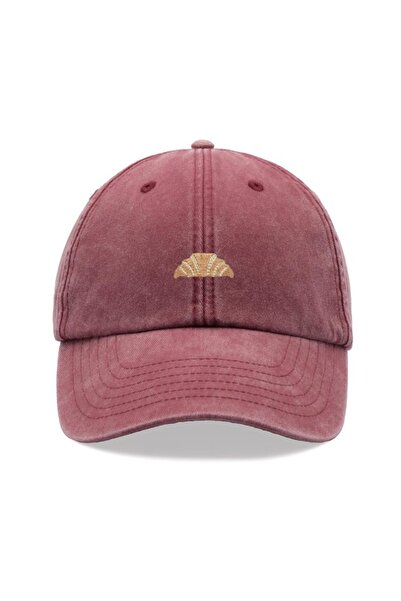 Choice Adjustable Burgundy 1pc Croissant Printing Retro Baseball Caps,leisure...