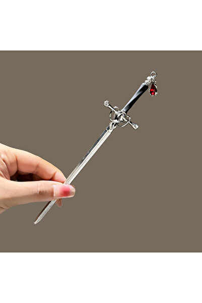 Choice5 دبوس شعر إبداعي على شكل سيف أحمر، إكسسوار شعر على الطراز الصيني، شوكة...