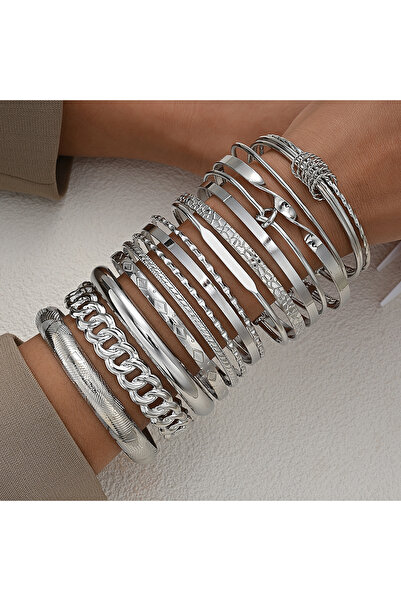 Choice1 AYA6636202 15pcs/set Punk Simple Multilayer Bracelets for Women Elega...