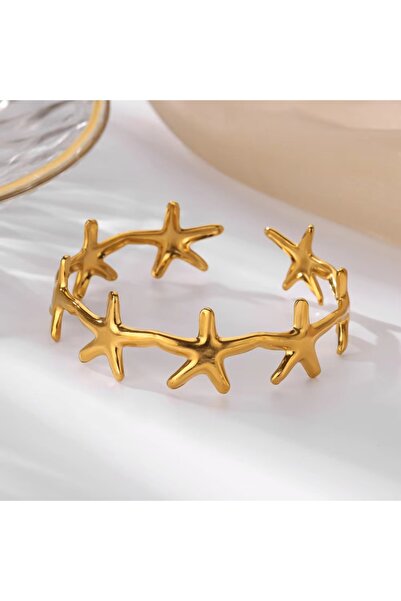 Choice6 B1698G Shell Cuff Bracelets For Women Gold Color Stainless Steel Open...