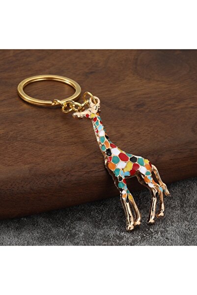 Choice1 GoldColor Exquisite Colorful Giraffe Keychain Unisex Gold Silver Colo...