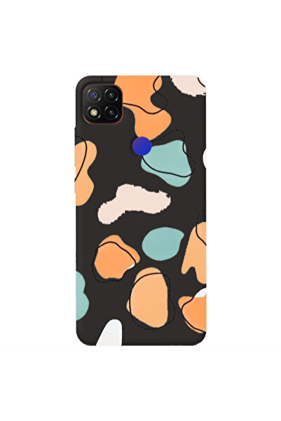 Other Xiaomi Redmi 9c Colorful spots Black Colored Silicone TPU Θήκη