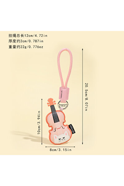 Choice1 MINISO B New Cute Cat Guitar Keychain Cartoon Violin Piano Cat Keyrin...