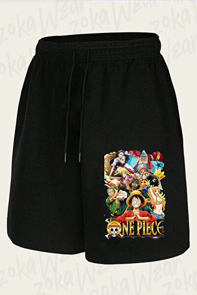 ZOKAWEAR Unisex One Piece Straw Hat Pirates Anim Design Printed Shorts