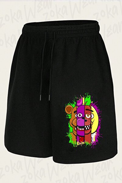 ZOKAWEAR Unisex Fnaf Five Nights v1 Σορτς με στάμπα σχεδίου