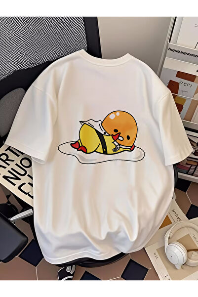 212Wear تي شيرت عصري بأكمام قصيرة باللونين الأسود والأبيض يحمل شكل بيضة سانري...