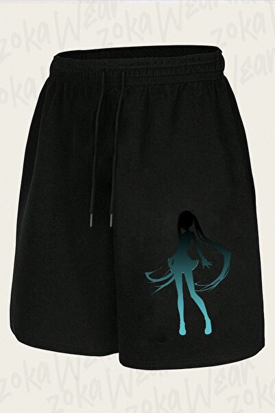ZOKAWEAR Unisex Hatsune Miku V4 Shadow Design Printed Shorts