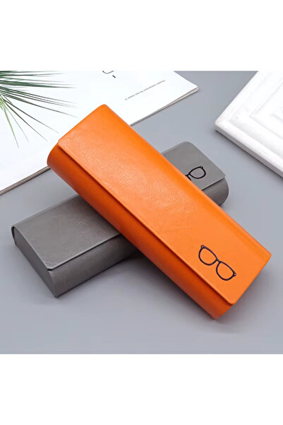Choice6 2pcsOrangeGrey Hard Shell PU Leather Sunglasses Case Anti-extrusion Z...