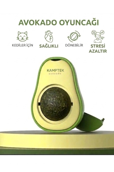 kamptek kamp teknolojisi Kamptek Avocado Catnip Toy - Squeezable Rotatable Na...