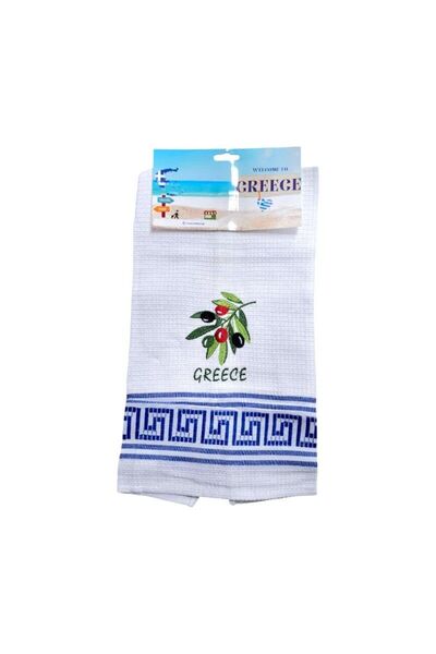 Tradesor Πετσέτα ποτηρόπανο Souvenir με κέντημα - Σετ 12pcs - Greece - 416112