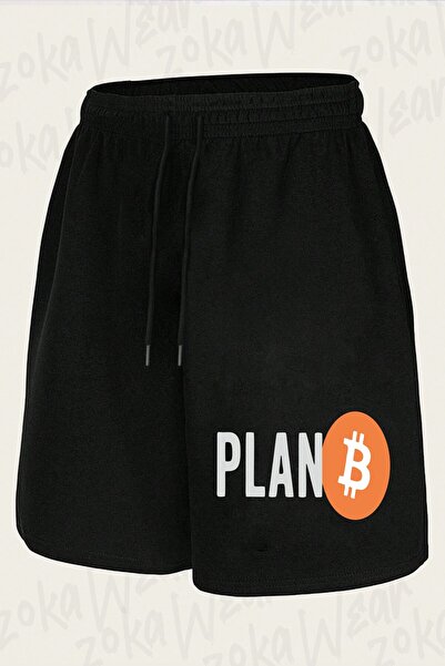 ZOKAWEAR Unisex Plan B Bitcoin Design Printed Shorts