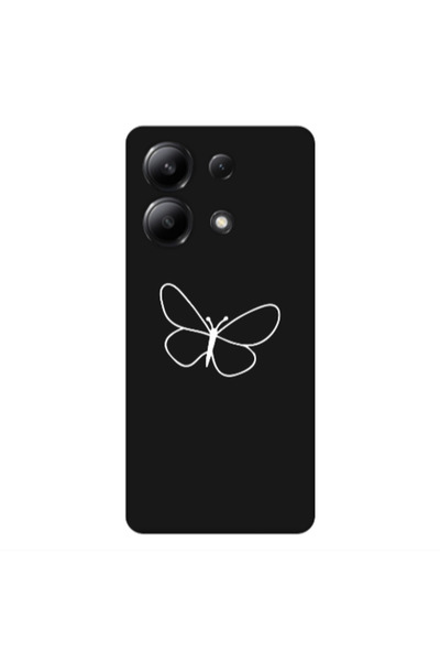 Other Xiaomi Redmi Note 13 4G butterfly Black Colored Silicone TPU Θήκη