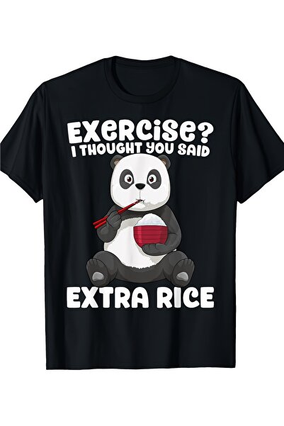 23 nisan تمرين مضحك؟ تي شيرت بطباعة "I Thought You Said Extra Rice" - قطن 100...