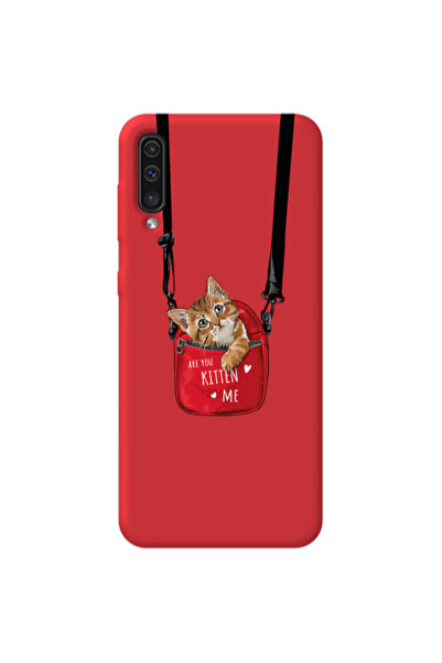 Other Samsung A70 Are you kitten Red Colored Silicone TPU Θήκη
