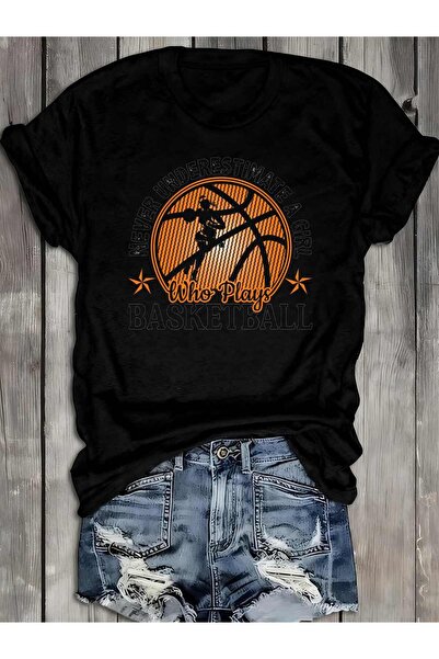 212Wear Women'S Funny Basketball Graphic T-Shirt 100% 180GSM Heavyweight Roun...