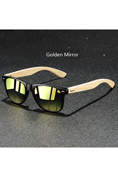 Choice3 GoldenMirror Fashion Bamboo Wood Vintage Square Sunglasses Wooden Men...