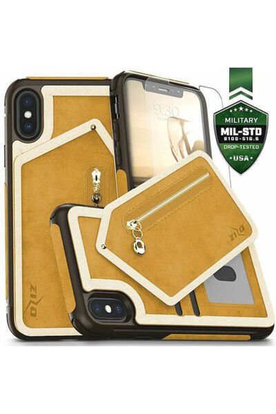 Zizo Portofel Piele Sintetică 0.33mm Maro (iPhone X / Xs)