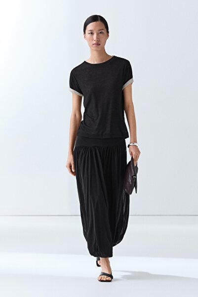 Massimo Dutti Çift katmanlı kısa kollu t-shirt