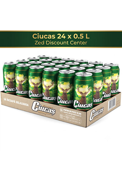Ciucas Ciucaș Bere Lager Autentică Rumână, Pachet de 24 de doze, Gust răcorit...