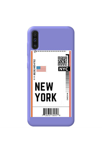 Other Samsung A70 New York NYC Purple Colored Silicone TPU Θήκη