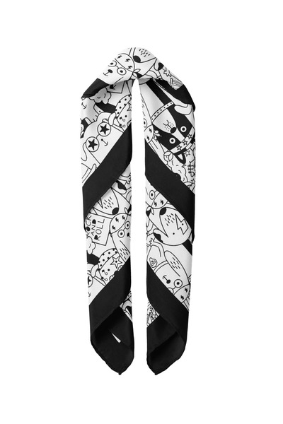 Sultan İpek Artistic Patterned Scarf / Bandana 50X50Cm