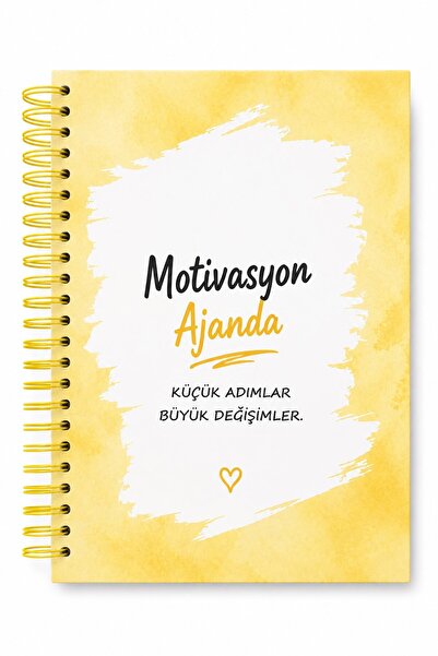 KROP Motivasyon Ajandam SARI - Pastel Seri - Stickerlı - Tarihsiz - 160 Sayfa...