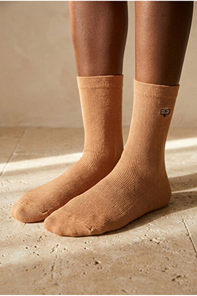 Katia&Bony Unisex Dog Embroidered Socks Beige