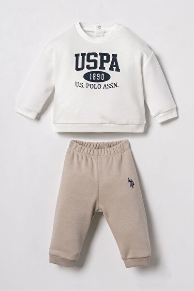 U.S. Polo Assn. Baby Boy White Long Sleeve Pajama Set Usb3190-C-V1