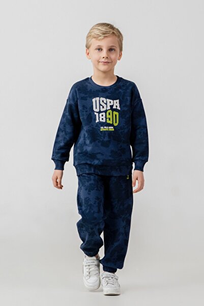 U.S. Polo Assn. Σετ φόρμας για αγόρια με στάμπα, μπλε, μακρυμάνικο, US2623-C-V1