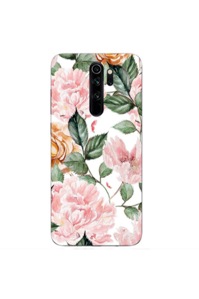 Other Xiaomi Redmi Note 8 Pro Pink rose and laves Transparent Silicone TPU Θήκη