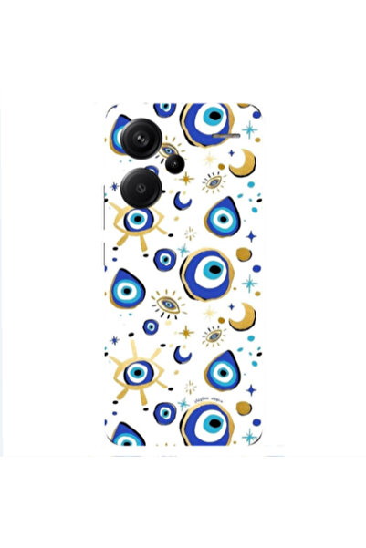 Other Xiaomi Redmi Note 13 Pro+ 5G Gold evil eye beads Transparent Silicone T...
