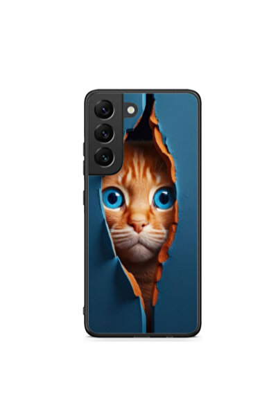 Other Samsung S22 Plus Cat Blue Eyes Black Glossy Θήκη