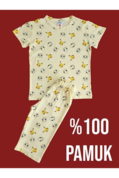 Çamaşır Bahçesi 100% Cotton Kids Capri Set # Printed Children's Capri Set # S...