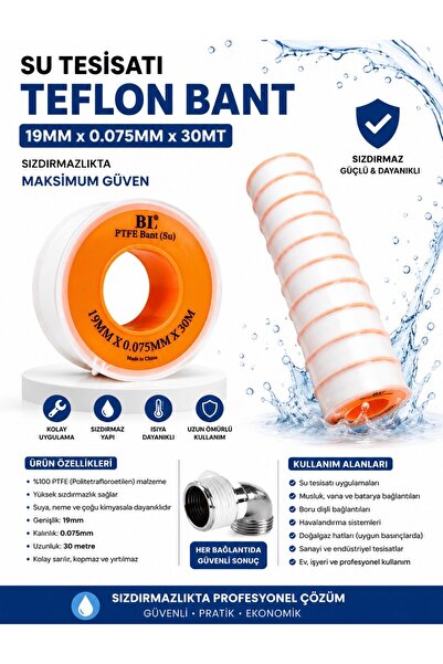 BL TEFLON BANT MUSLUK TESİSAT İÇİN 30 METRE 10 ADET