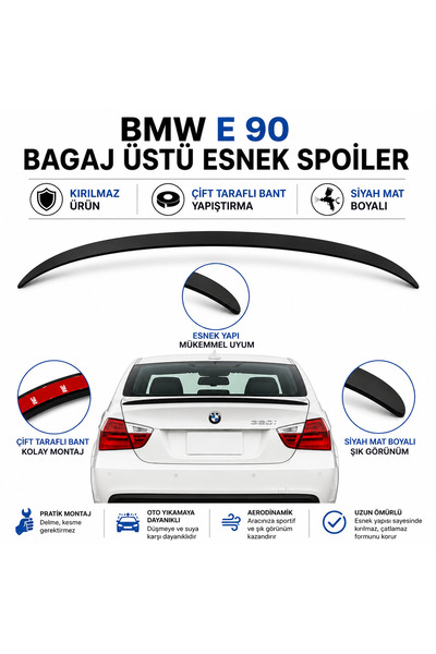 EP GARAJ OTOMOTİV BMW E90 3 SERİSİ 2005-2012 MODEL UYUMLU BAGAJ ÜSTÜ ESNEK SP...