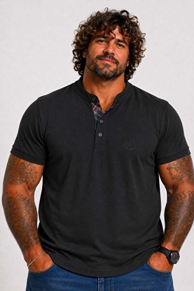 Starbattal Men's Large Size Single Jersey Polo T-Shirt with Stand Collar 2640...