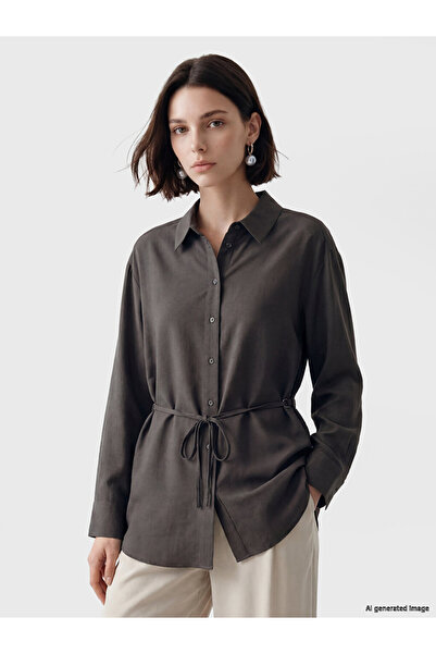 LC Waikiki Rmz Gi̇yi̇m Farkiyla Linen Blend Women's Shirt Tunic