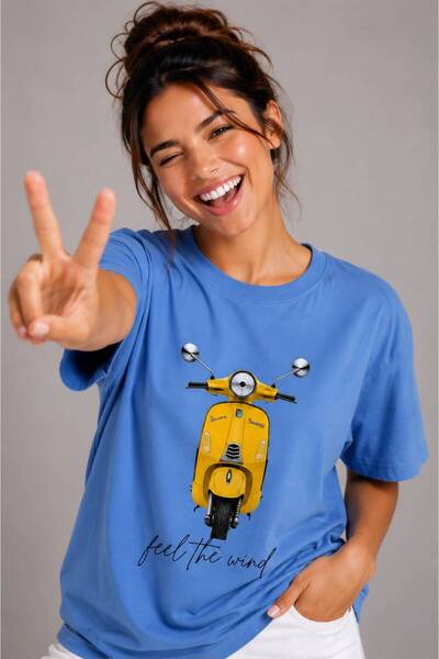 Lizbon Style Women's Oversize 100% Cotton Motorcycle Printed Comfortable Fit ...