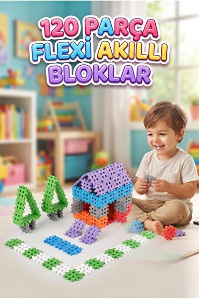Tıfıl Toys FlexiBlocks Educational 120 قطعة من المكعبات الذكية الناعمة - مجمو...