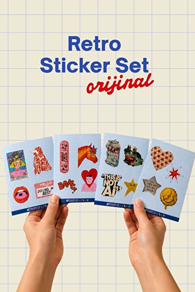 ArtDropsco Renkli Sticker Seti, Retro ve Eğlenceli Laptop, Defter, Telefon Et...