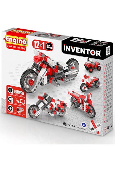 Engino Jucărie de construcție din plastic Inventor, Modele 12 în 1, Motocicle...