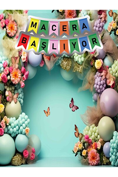 PROMISEBACKDROP2 150X200 cm ,Macera Başlıyor Okul Etkinlik Kumaş Fon