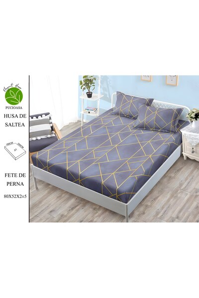 naniland.ro Husă de Pat Finet 2 Persoane 3 Piese cu Elastic 180x200 cm, Model...