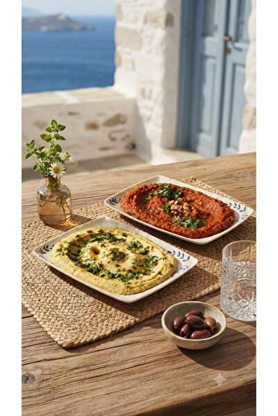 Kamersan 6'lı Dikdörtgen Kayık Tabak Sunum Tabağı Servis Tabağı 23*18 cm – Ka...